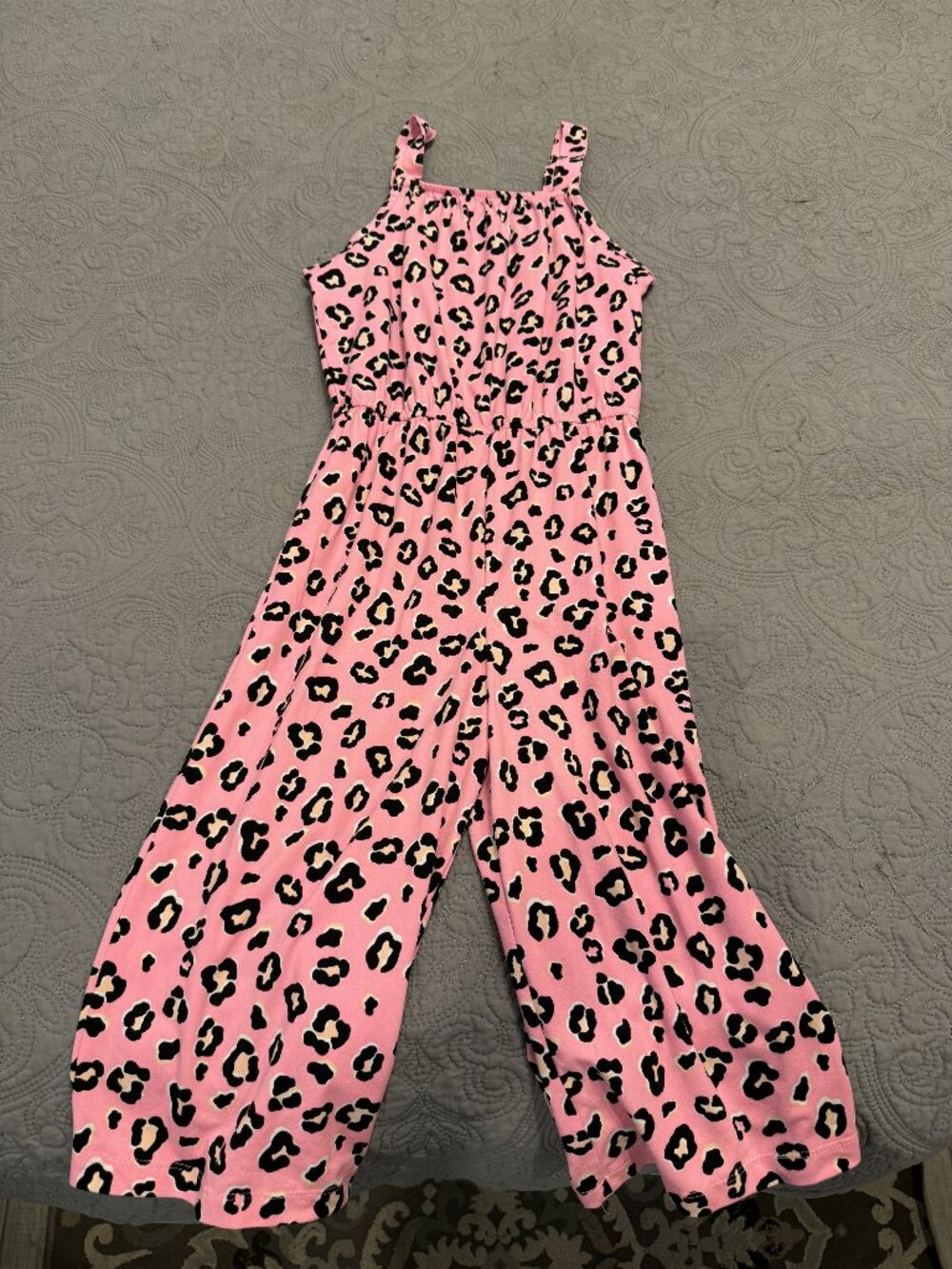 Girl's Hot Pink Leopard Print Romper